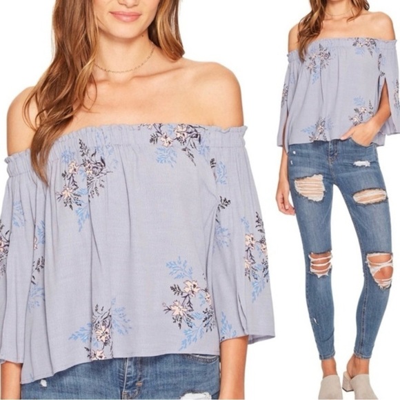 ASTR The Label Revolve Off The Shoulder Blouse Floral Size Large - Picture 1 of 8
